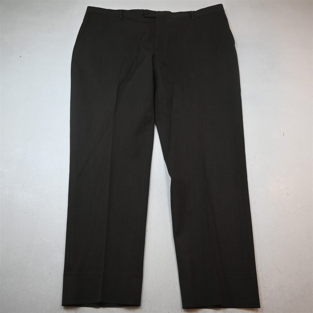 Joseph Feiss 42x32 Brown 100% Wool Flat Front Classic Dress Mens Pants